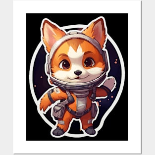 Red Fox Astronaut Posters and Art